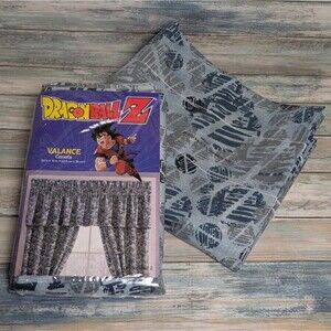 Vintage Dragon Ball Z Valance Set of 2 Logo Print 84"x15" Anime Y2K Decor